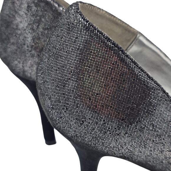 Nina New York Frosti Black Silver Bow Rhinestone Peep Toe Heels Size 9 Pumps main image 3
